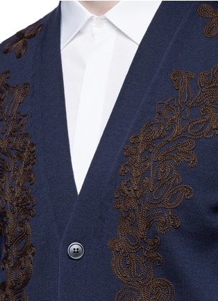 Detail View - Click To Enlarge - ALEXANDER MCQUEEN - Floral embroidered wool cardigan