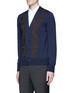 Front View - Click To Enlarge - ALEXANDER MCQUEEN - Floral embroidered wool cardigan
