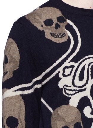 Detail View - Click To Enlarge - ALEXANDER MCQUEEN - Skull paisley intarsia wool-cashmere sweater