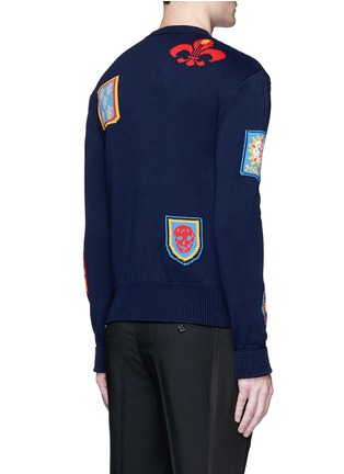 Back View - Click To Enlarge - ALEXANDER MCQUEEN - Crest jacquard cotton sweater