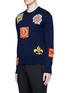 Front View - Click To Enlarge - ALEXANDER MCQUEEN - Crest jacquard cotton sweater