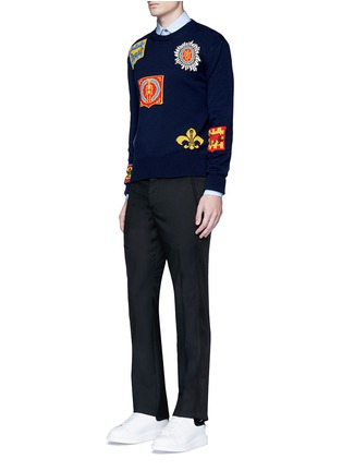 Figure View - Click To Enlarge - ALEXANDER MCQUEEN - Crest jacquard cotton sweater