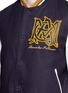 Detail View - Click To Enlarge - ALEXANDER MCQUEEN - Logo patch leather sleeve varsity jacket