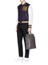 Figure View - Click To Enlarge - ALEXANDER MCQUEEN - Logo patch leather sleeve varsity jacket