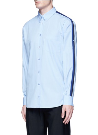 Front View - Click To Enlarge - ALEXANDER MCQUEEN - Grosgrain trim poplin shirt