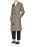Figure View - Click To Enlarge - ALEXANDER MCQUEEN - Sunflower embroidered cotton trench coat