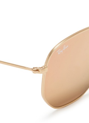 Detail View - Click To Enlarge - RAY-BAN - 'RB3548NF' metal hexagonal mirror sunglasses