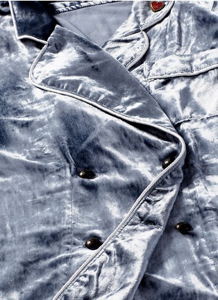 Detail View - Click To Enlarge - 72930 - 'Donald T' double breasted velvet pyjama shirt