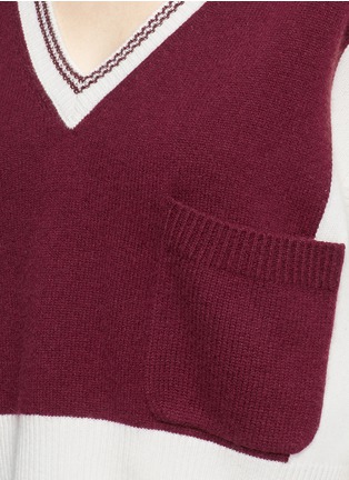 Detail View - Click To Enlarge - CHLOÉ - Colourblock pocket cashmere sweater