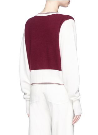 Back View - Click To Enlarge - CHLOÉ - Colourblock pocket cashmere sweater