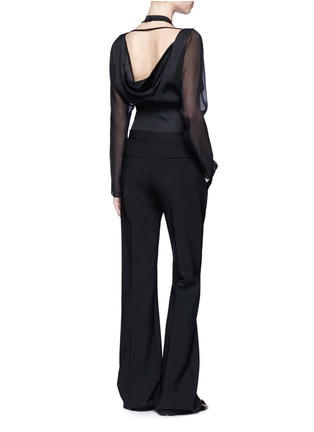 Figure View - Click To Enlarge - LANVIN - Cowl neck chiffon sleeve silk cady top