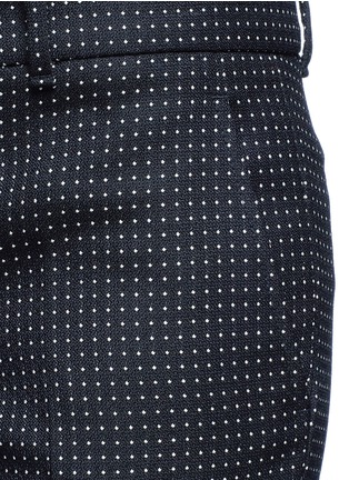 Detail View - Click To Enlarge - GUCCI - Vintage polka dot wool blend flared pants