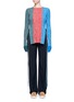 Main View - Click To Enlarge - PORTS 1961 - Colourblock tie side cotton sweater