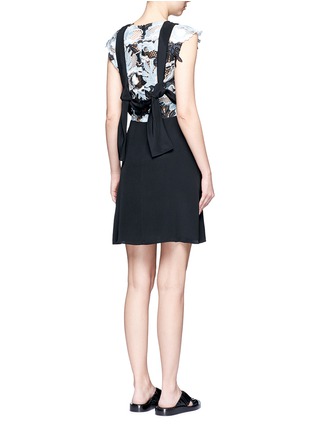 Back View - Click To Enlarge - 3.1 PHILLIP LIM - Floral knot back lace silk crepe dress