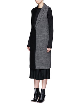Front View - Click To Enlarge - MO&CO. EDITION 10 - Patchwork wool blend sleeveless coat