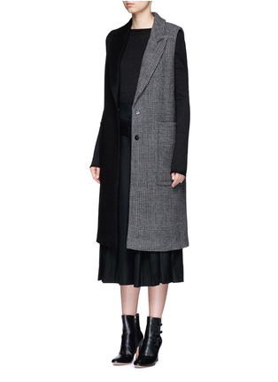 Figure View - Click To Enlarge - MO&CO. EDITION 10 - Patchwork wool blend sleeveless coat