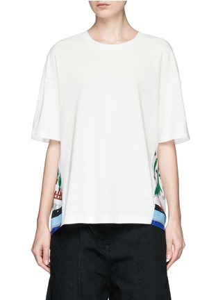 Main View - Click To Enlarge - MUVEIL - Doodle print ruffle back T-shirt