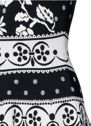 Detail View - Click To Enlarge - ALEXANDER MCQUEEN - Spring floral intarsia flared dress