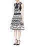 Front View - Click To Enlarge - ALEXANDER MCQUEEN - Spring floral intarsia flared dress