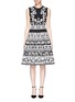 Main View - Click To Enlarge - ALEXANDER MCQUEEN - Spring floral intarsia flared dress