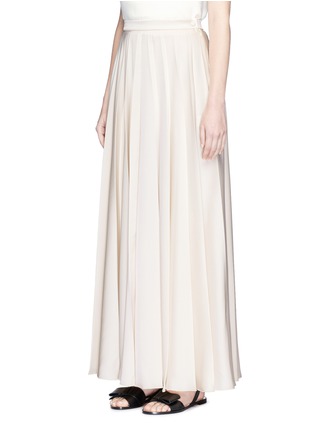 Front View - Click To Enlarge - LANVIN - Satin twill pleated maxi skirt
