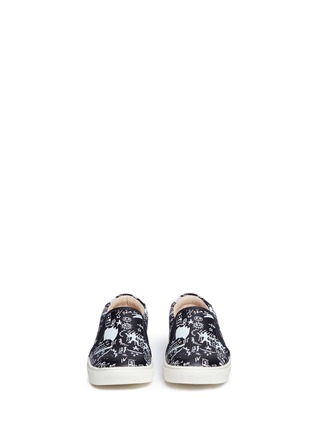Figure View - Click To Enlarge - AKID - 'Liv' Egyptian doodle print leather toddler slip-ons