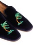 Detail View - Click To Enlarge - STUBBS & WOOTTON - 'Storm' palm tree velvet slip-ons