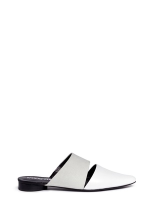 Main View - Click To Enlarge - OPENING CEREMONY - 'Livre' embossed leather slide mules