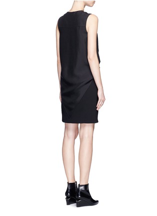 Back View - Click To Enlarge - ALEXANDER WANG - Surplice front silk and crepe dress