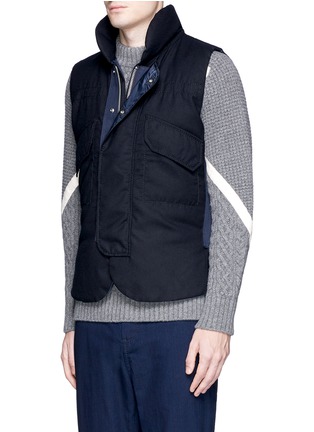 Front View - Click To Enlarge - SACAI - Down padded wool flannel vest