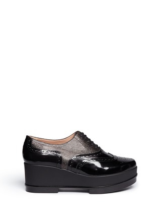 Main View - Click To Enlarge - CLERGERIE - Yedilh bi-texture leather platform lace-ups