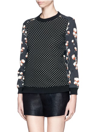Front View - Click To Enlarge - TORY BURCH - 'Ronnie' floral and dot sweatshirt