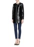 Front View - Click To Enlarge - TORY BURCH - 'Jade' reversible jacquard coat