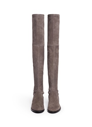 Front View - Click To Enlarge - STUART WEITZMAN - 'Lowland' stretch suede thigh high boots