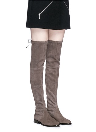 Figure View - Click To Enlarge - STUART WEITZMAN - 'Lowland' stretch suede thigh high boots