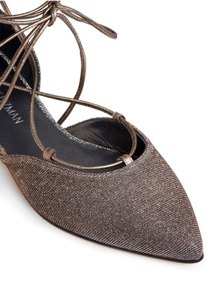 Detail View - Click To Enlarge - STUART WEITZMAN - 'Gilligan' lace-up glitter flats