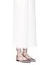 Figure View - Click To Enlarge - STUART WEITZMAN - 'Gilligan' lace-up glitter flats