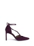 Main View - Click To Enlarge - STUART WEITZMAN - 'On A String' lace-up suede d'Orsay pumps