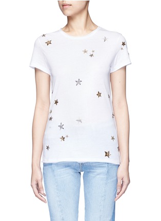 Main View - Click To Enlarge - VALENTINO GARAVANI - Embellished metallic star jersey T-shirt