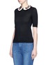 Front View - Click To Enlarge - ALICE & OLIVIA - 'Remmie' removable floral embroidered collar knit top
