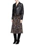 Figure View - Click To Enlarge - ALEXANDER MCQUEEN - Obsession print asymmetric ruffle crepe skirt