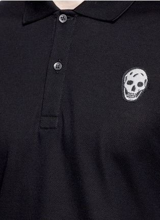 Detail View - Click To Enlarge - ALEXANDER MCQUEEN - Skull embroidery polo shirt