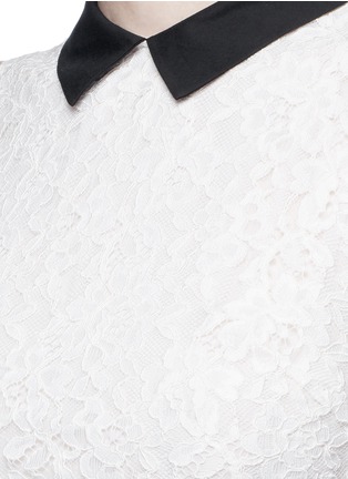 Detail View - Click To Enlarge - ALICE & OLIVIA - 'Desra' floral lace combo collar dress
