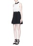 Figure View - Click To Enlarge - ALICE & OLIVIA - 'Desra' floral lace combo collar dress