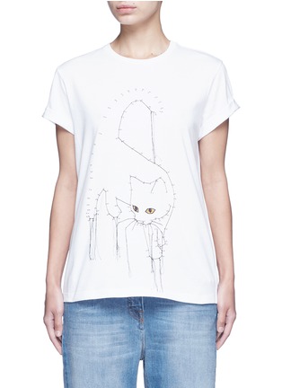 Main View - Click To Enlarge - STELLA MCCARTNEY - Dotted cat print cotton T-shirt