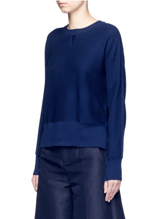 Front View - Click To Enlarge - VINCE - Wool-silk waffle knit sweater