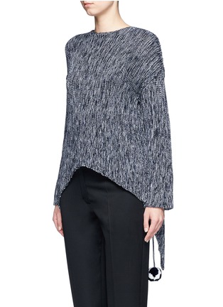 Front View - Click To Enlarge - PORTS 1961 - Drawstring pompom open back sweater