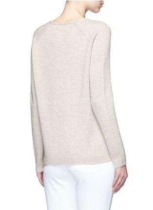 Back View - Click To Enlarge - VINCE - V-neck wool-cashmere ribbed sweater
