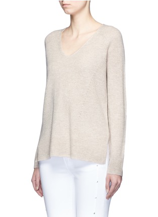 Front View - Click To Enlarge - VINCE - V-neck wool-cashmere ribbed sweater