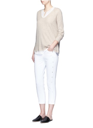 Figure View - Click To Enlarge - VINCE - V-neck wool-cashmere ribbed sweater